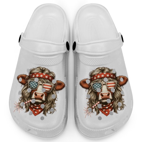 Rebel Bovine: Punk Cow Graphic Clogs