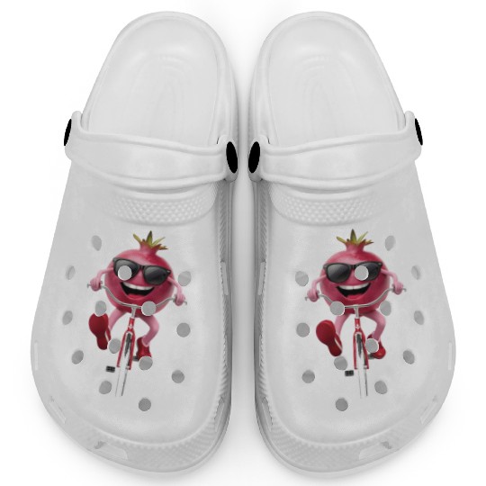Pomegranate Cycling On Bike Realistic Clogs