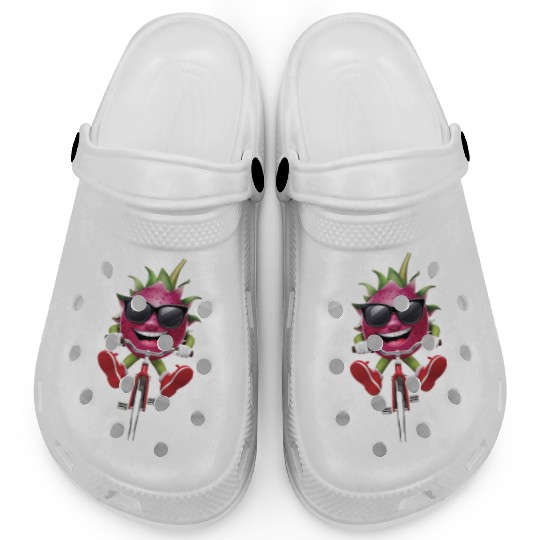 Dragon Fruit Cycling On Bike Realistic Clogs