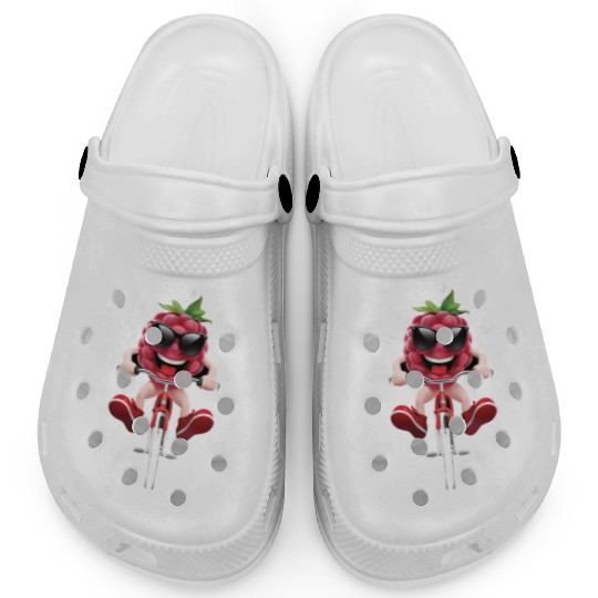 Raspberry Cycling On Bike Realistic Clogs