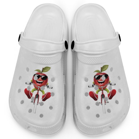Apple Cycling On Bike Realistic Clogs