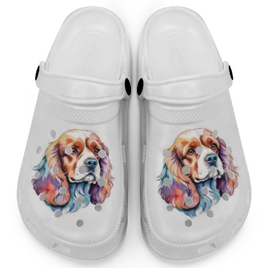 American Cocker Spaniel Watercolor Clogs