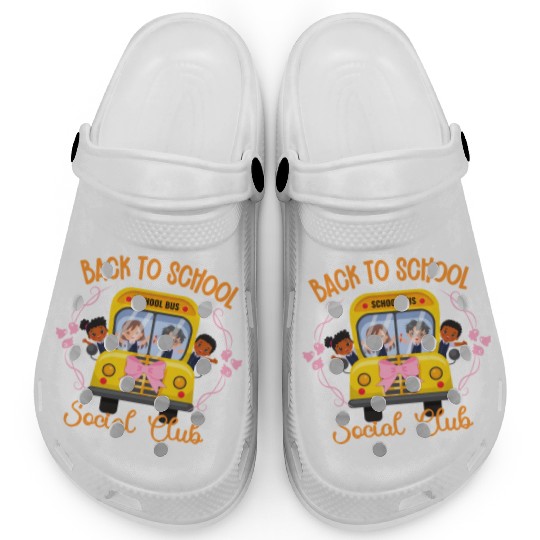 Back to school Soociial Clubb school bus Halloween Clogs