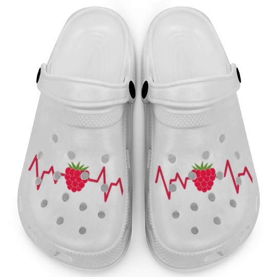 raspberry heart beat funny cute for fruit lover Clogs