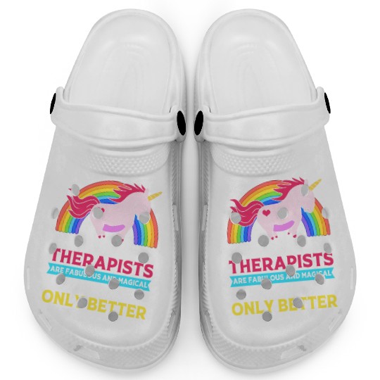 Cute Respiratory Therapist Rainbow Unicorn Clogs