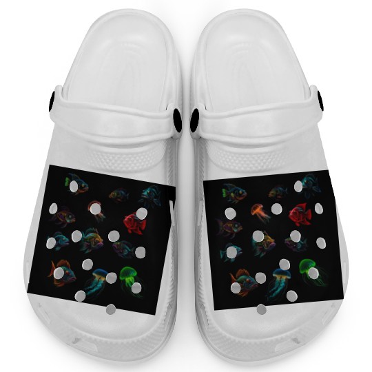 Deep Sea Fishes Bass And Jellyfish Clogs