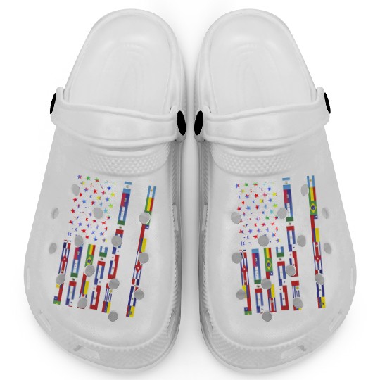 Hispanic Heritage month USA Flag all Countries Clogs