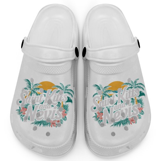 Saint Kitts And Nevis Souvenir Tropical Paradise Clogs