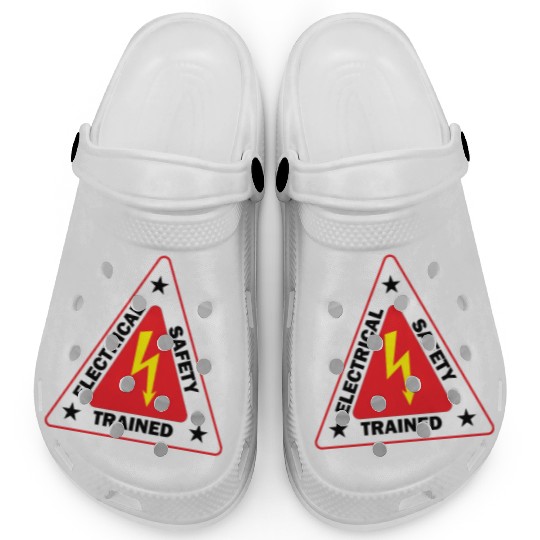 electrical Safety Trained Triangle Warning Sign Clogs