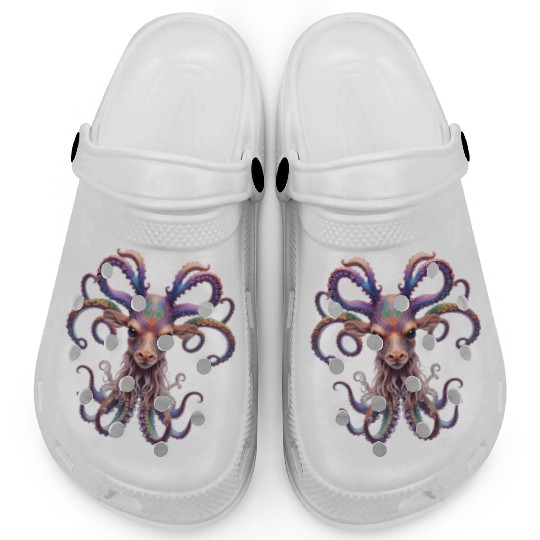 Psychedelic goa deer octopus Clogs