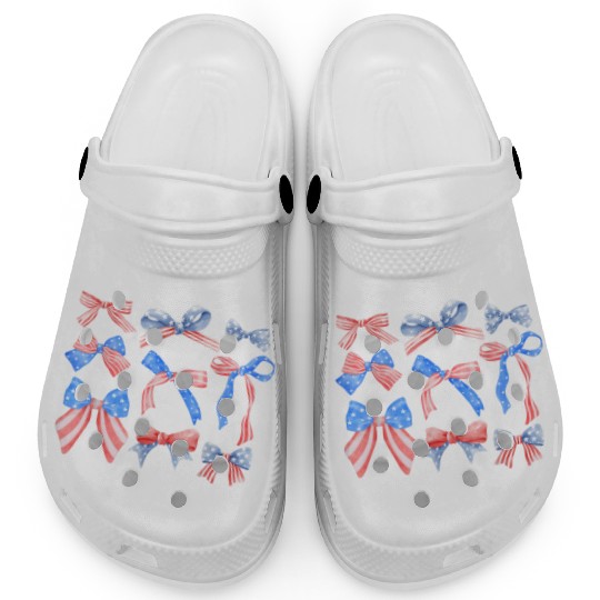 Red White Blue American Coquette Clogs