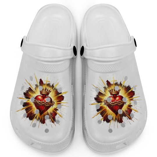 Sacred Heart Jesus Catholic Devotion Clogs
