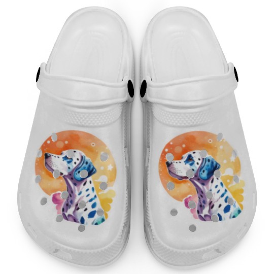 Dalmatian Dog Watercolor Clogs