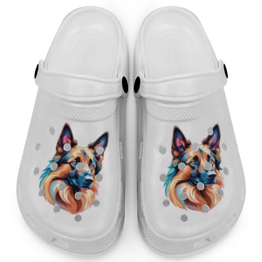 Belgian Shepherd Watercolor Clogs