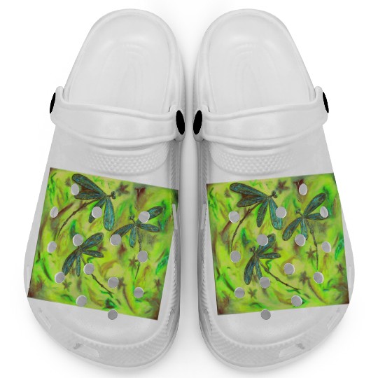 Dragonfly Flit Gorgeous Green Clogs