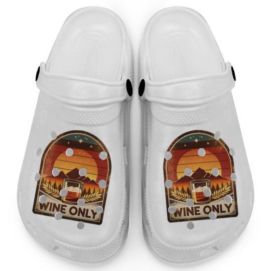 Vintage Whiskey Love Wine Only Sunset Style Clogs