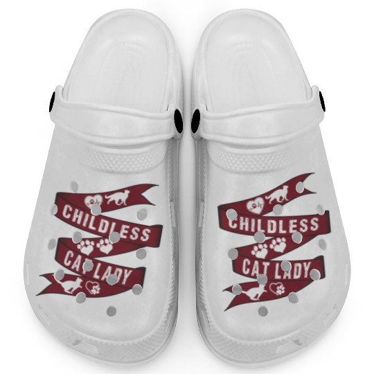 Vintage And Retro Funny Childless Cat Lady Clogs