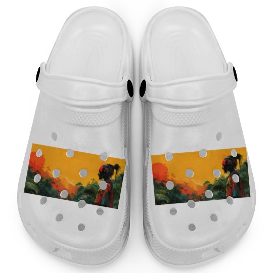 Digital Warrior: Tropical Twilight Clogs