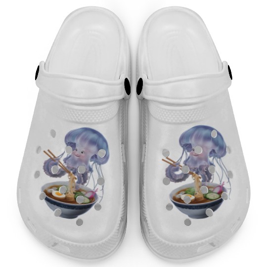 Jellyfish Eating Ramen Realistic Clogs