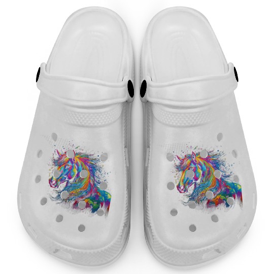 Color burst horse Clogs