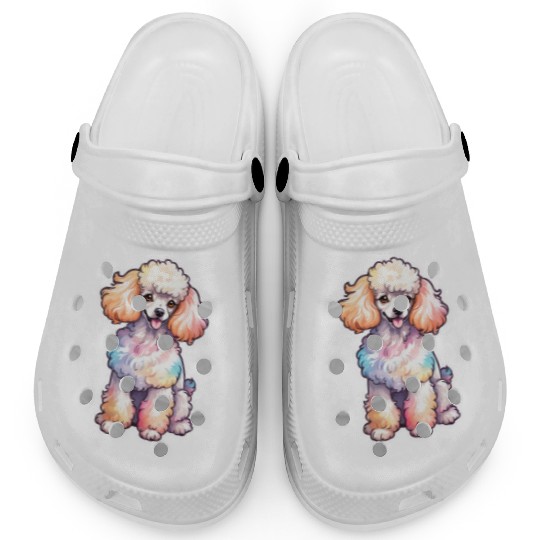 Poodle Watercolor Clogs