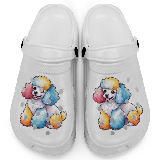 Poodle Watercolor Clogs