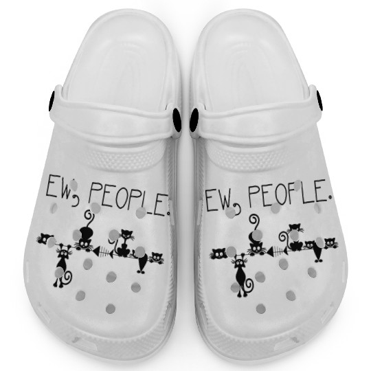 Ew People Black Cat Funny Clogs
