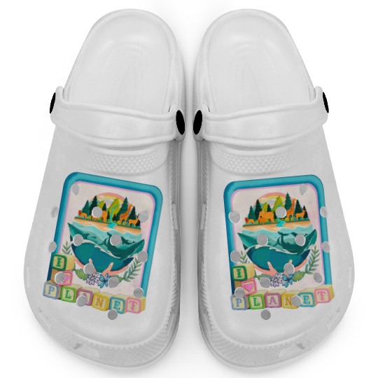 I love my Planet , cute design Clogs