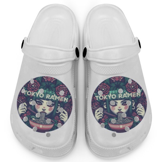 Tokyo ramen,punk girl having ramen Clogs
