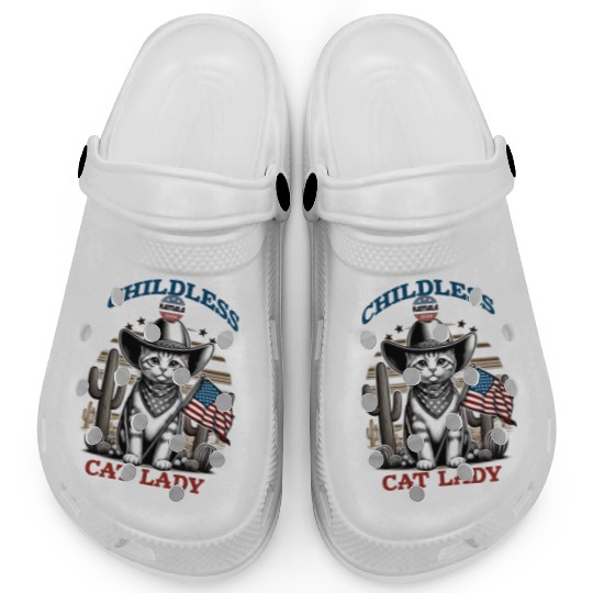 VOTE Like a Childless Cat Lady Funny Voting Kamala Clogs