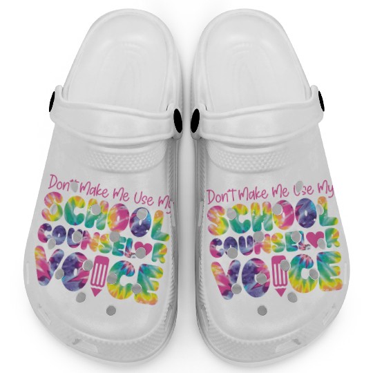 School Counselor Tie Dye Don't Clogs