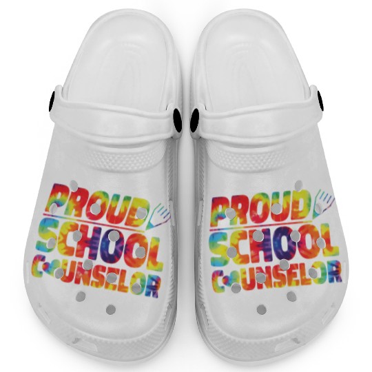 School Counselor Tie Dye Proud Clogs