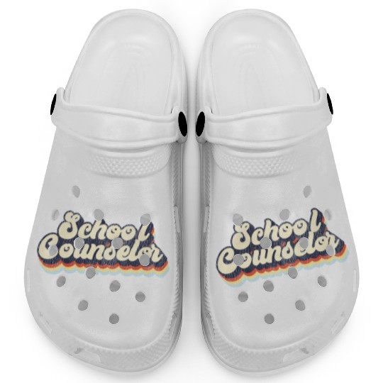 School Counselor Retro Vintage Clogs