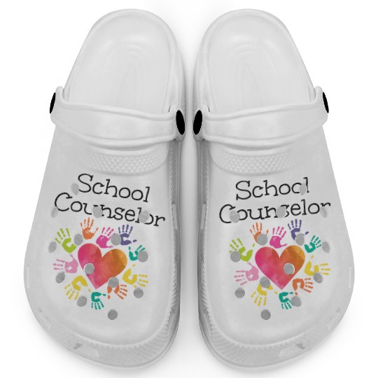 School Counselor Heart Clogs
