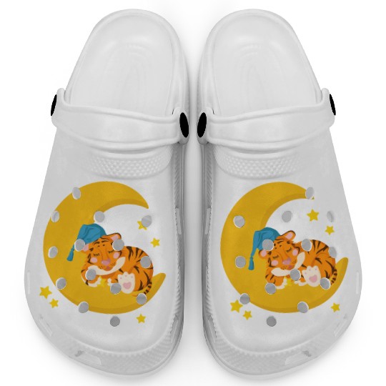 CAT SLEEPING ON MOON Clogs