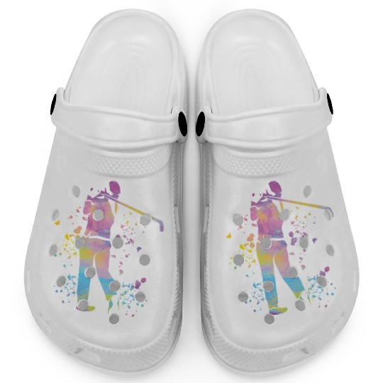 Golfer Colorsplash Kids Miniature Golf Clogs