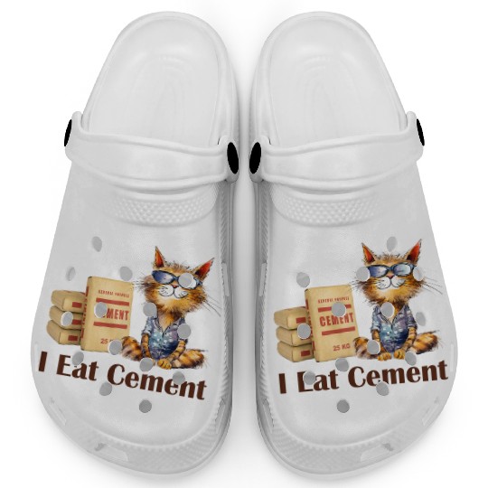 I eat cement cursed cat funny oddly specific meme Clogs