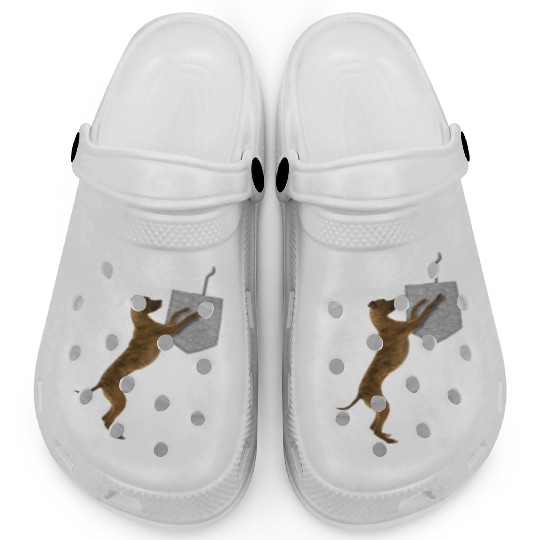 Dog Reaching For Bone In Your Fake Pocket Animal Clogs