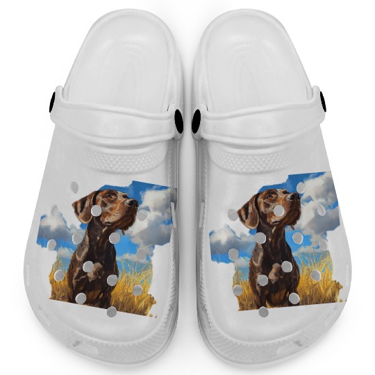 German Shorthaired Pointer Watercolor Picture Clogs