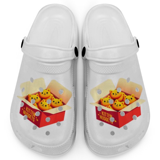 Kitten Nuggets Food Pun Cat Lover Gift Chicken Nug Clogs