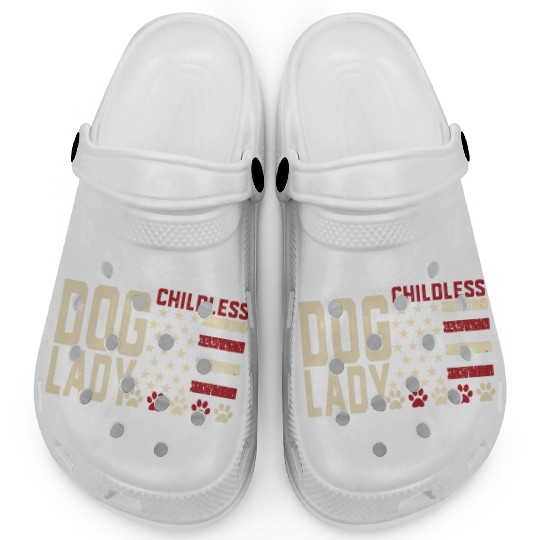 Childless Dog Lady Vote 2024 US Flag Democratic Clogs