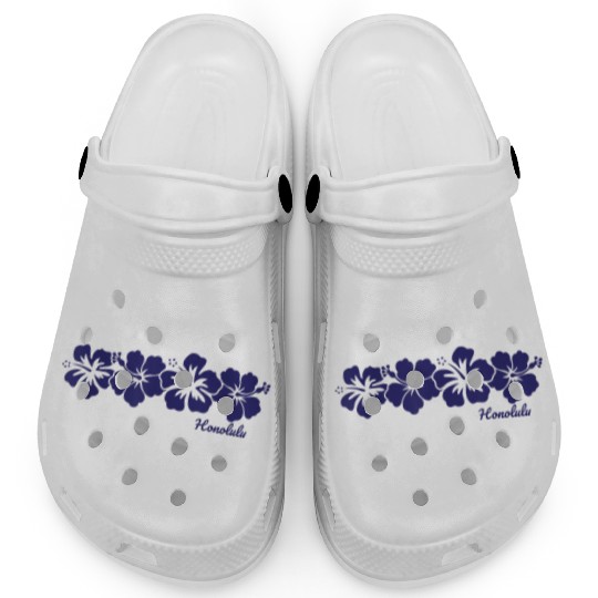 Honolulu Hawaii Hibiscus Flower Vacation Souvenir Clogs