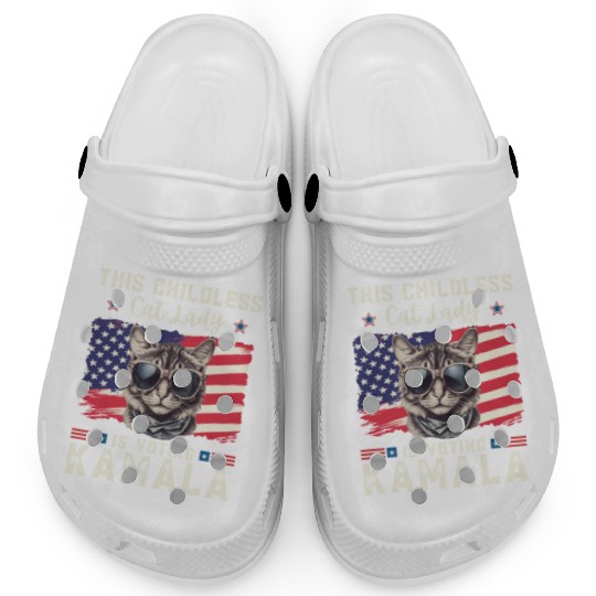 This childless Cat lady for kamala Harris 2024 Clogs