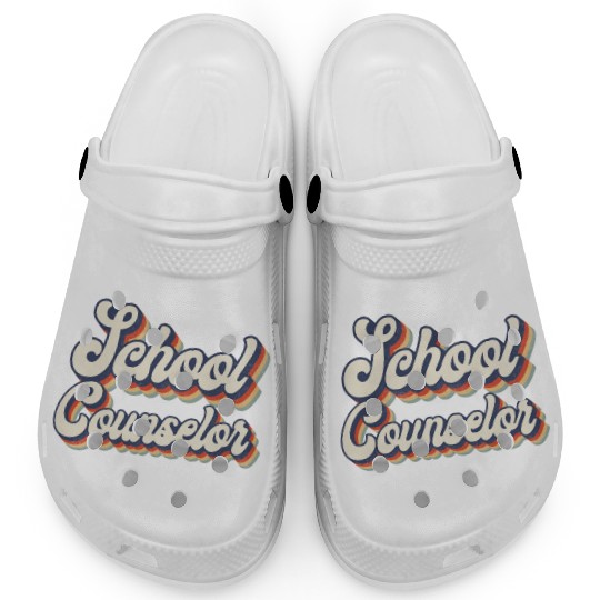 School Counselor Retro Vintage Clogs