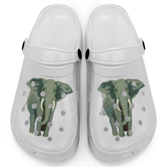 Elephant Face Funny Clogs - Funny Animal Face Lover