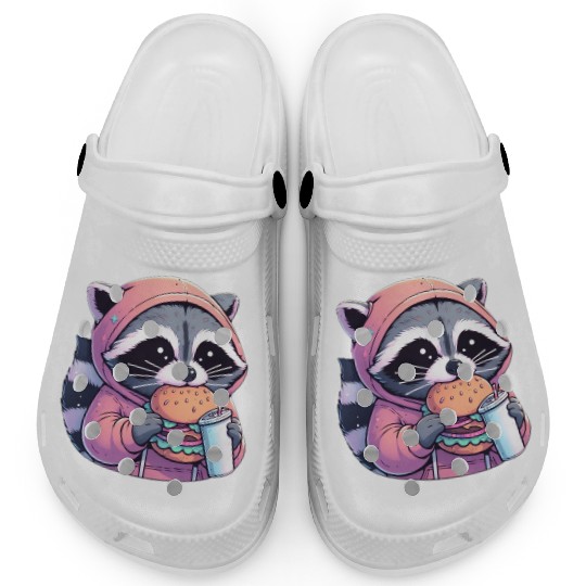 Trash Panda - Raccoon eating fast food Clogs