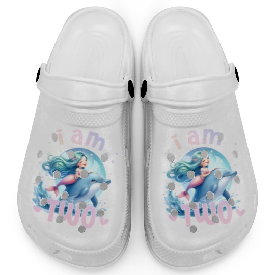 2nd Birthday Mermaid Girl Second birthday girl 2 y Clogs
