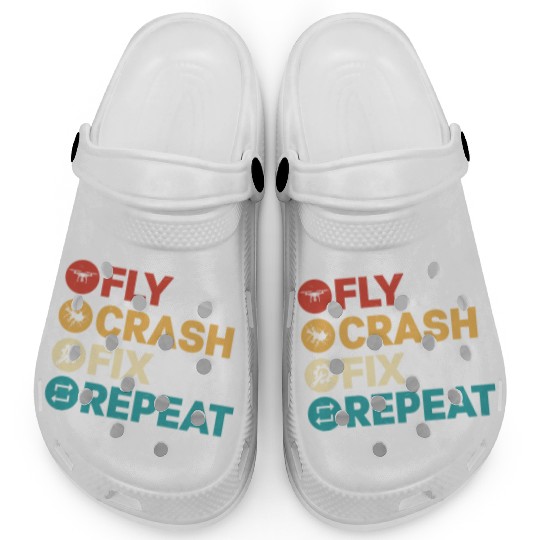 Fly Crash Fix Repeat Drone Pilot RC Flight Clogs