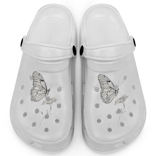 Classic Butterfly on a Flower Clogs
