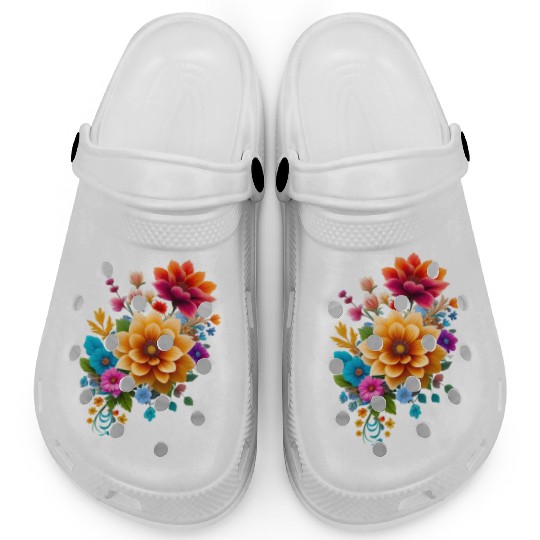 Vintage Floral Aesthetic: Watercolor Nature Blooms Clogs